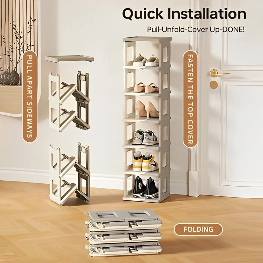 Multi-layer Foldable Shoe Rack Shelf, Portable Shoe Organizer For Home, Office