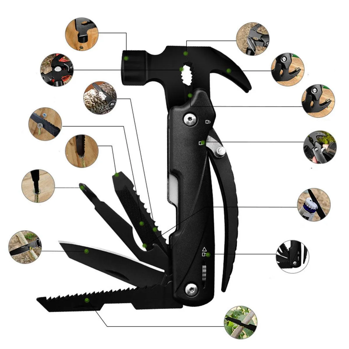 Multi-purpose Crate Hammer Nail Lifting Life-saving Pliers Tool Outdoor Camping