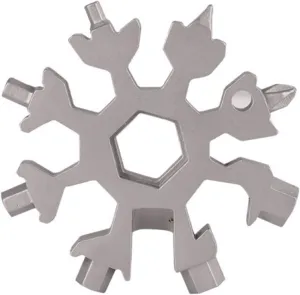 multi tool,Snowflake Multi Tool，Snowflake Multitool,Screwdriver Spanner,Snowflake Multitool 18 in 1 Multi-Tool Stainless Steel Snow Shape Flat Cross Head Screwdriver Allen Key Spanner Key Chain Tool f