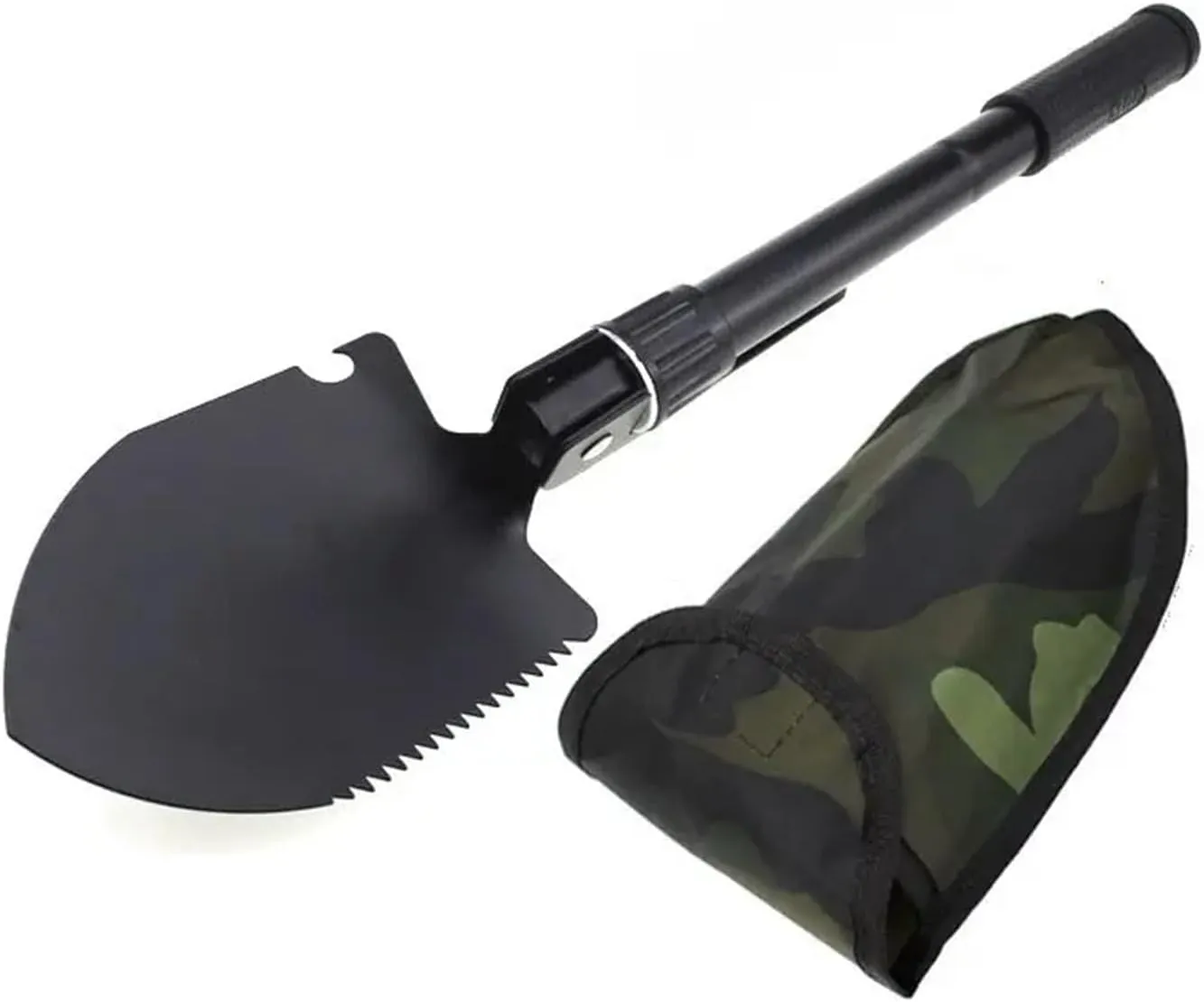 Multifunctional Outdoor Shovel, Folding Military Shovel, Black, Alloy Steel, Multi-purpose