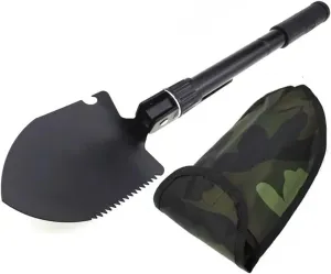 Multifunctional Outdoor Shovel, Folding Military Shovel, Black, Alloy Steel, Multi-purpose