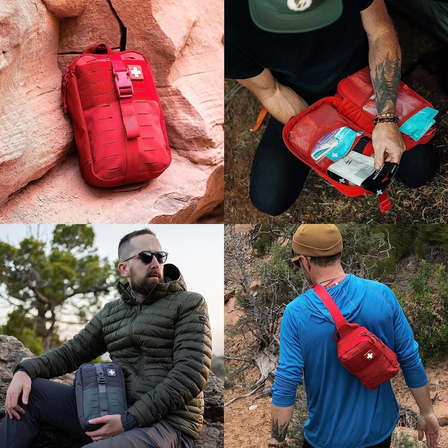 MY MEDIC MyFAK Standard Ifak First Aid Kit - 132 Life Saving Trauma and Medical Items - HSA FSA Eligible Survival Kit for Camping or Your Car - RED