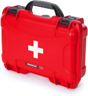 NANUK 909 First Aid Waterproof and Durable Case with First Aid Logo