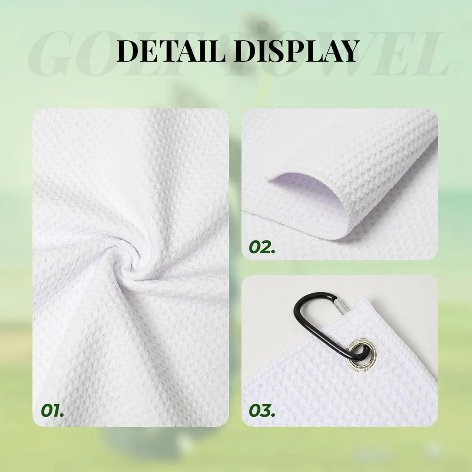 Native Indian Western Tribal Golf Towel (16" X 24") with Carabiner Clip | Premium Microfiber Fabric | Golf Towel for Men and Women