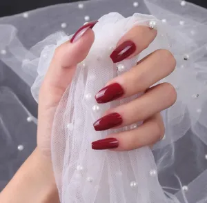 Natural Nude Pink Press On Nails - Long Square Fake Nails with Nail Glue, Reusable Nail Tips - Glue On Nails 24 Nail Kit, Bare Bliss (Mauve Glow, Full)