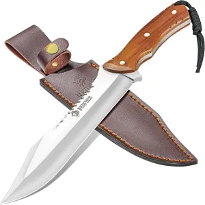 Nedfoss 13.5" Machete Knife with Leather Sheath, Strong 8Cr14Mov Steel 0.22" Thick Blade Full Tang Kukri Machete for Cutting Trees Heavy Duty, Survival Gear Fixed Blade Knife for Yard Work Clearing Brush