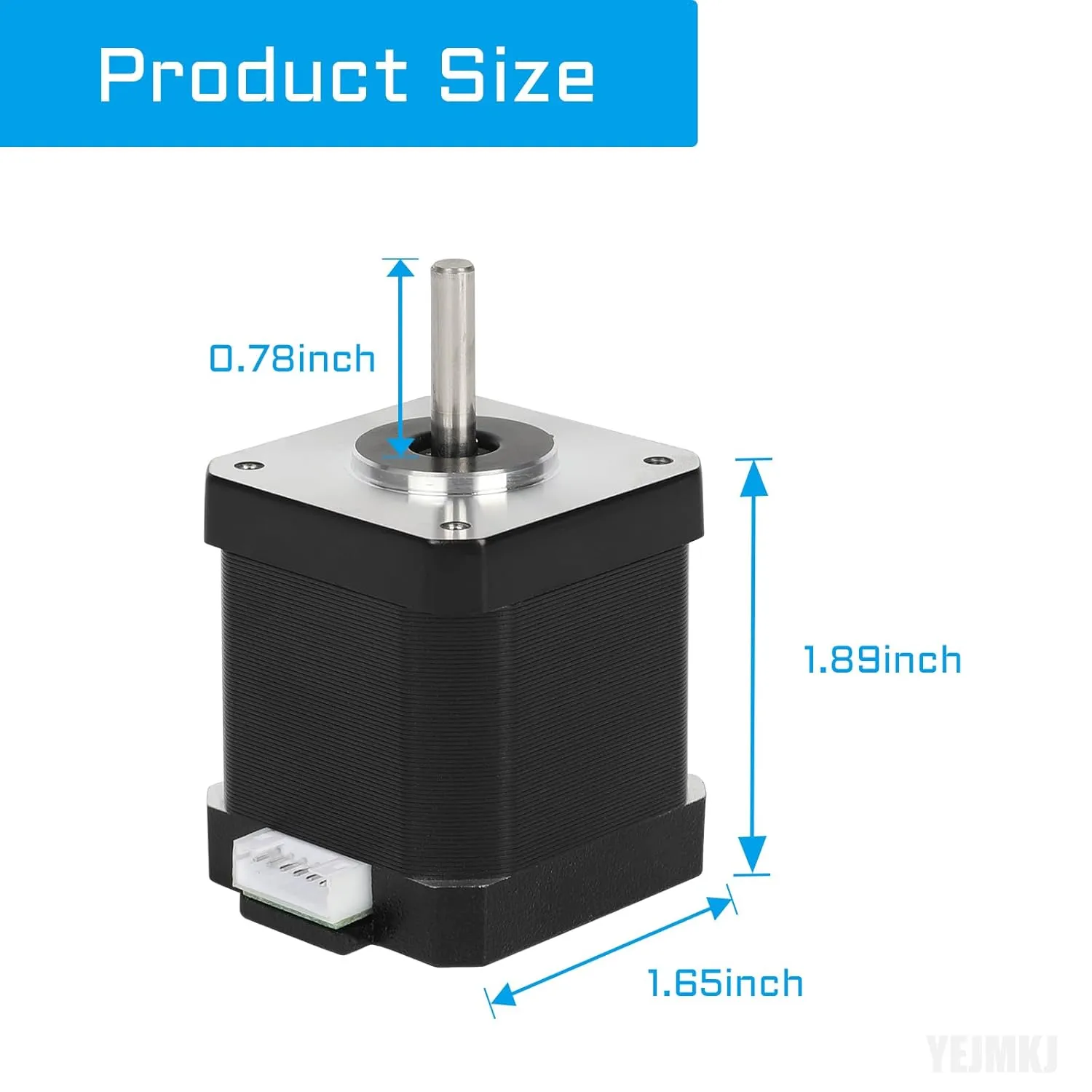 Nema 17 Stepper Motor 48MM Bipolar 2 A 48Ncm (67.97oz.in) 42 Motor 2 Phase Stepper Motor 1.8 Degree 4-Lead with 1m Cable and Connector for DIY CNC 3D Printer, 1.66x1.66x1.89inch