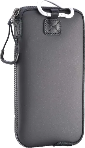 Neoprene Phone Pouch, Lightweight Protective Cellphone Sleeve with Large Zipper Opening, Inner Pocket, Thermal Insulated, Durable Cell Phone Carrier for iPhone & Smartphones [ Carbon]