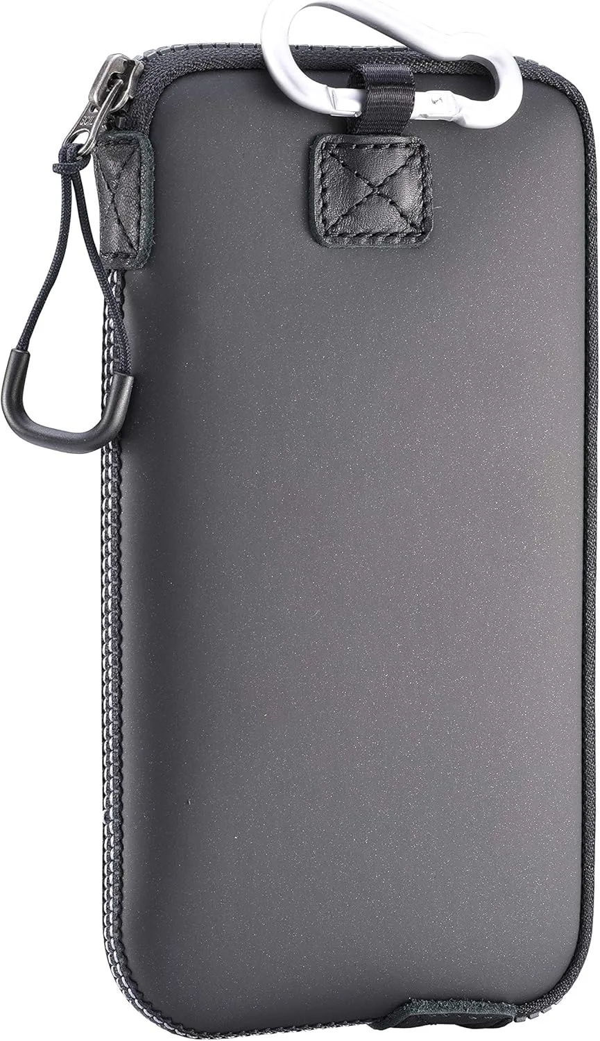 Neoprene Phone Pouch, Lightweight Protective Cellphone Sleeve with Large Zipper Opening, Inner Pocket, Thermal Insulated, Durable Cell Phone Carrier for iPhone & Smartphones [ Carbon]