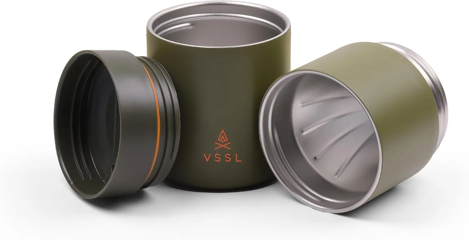 Nest Pour Over Coffee Kit, Transportable and Compact Pour Over Kit with Two 10 oz Double Walled Mugs, Deep Moss