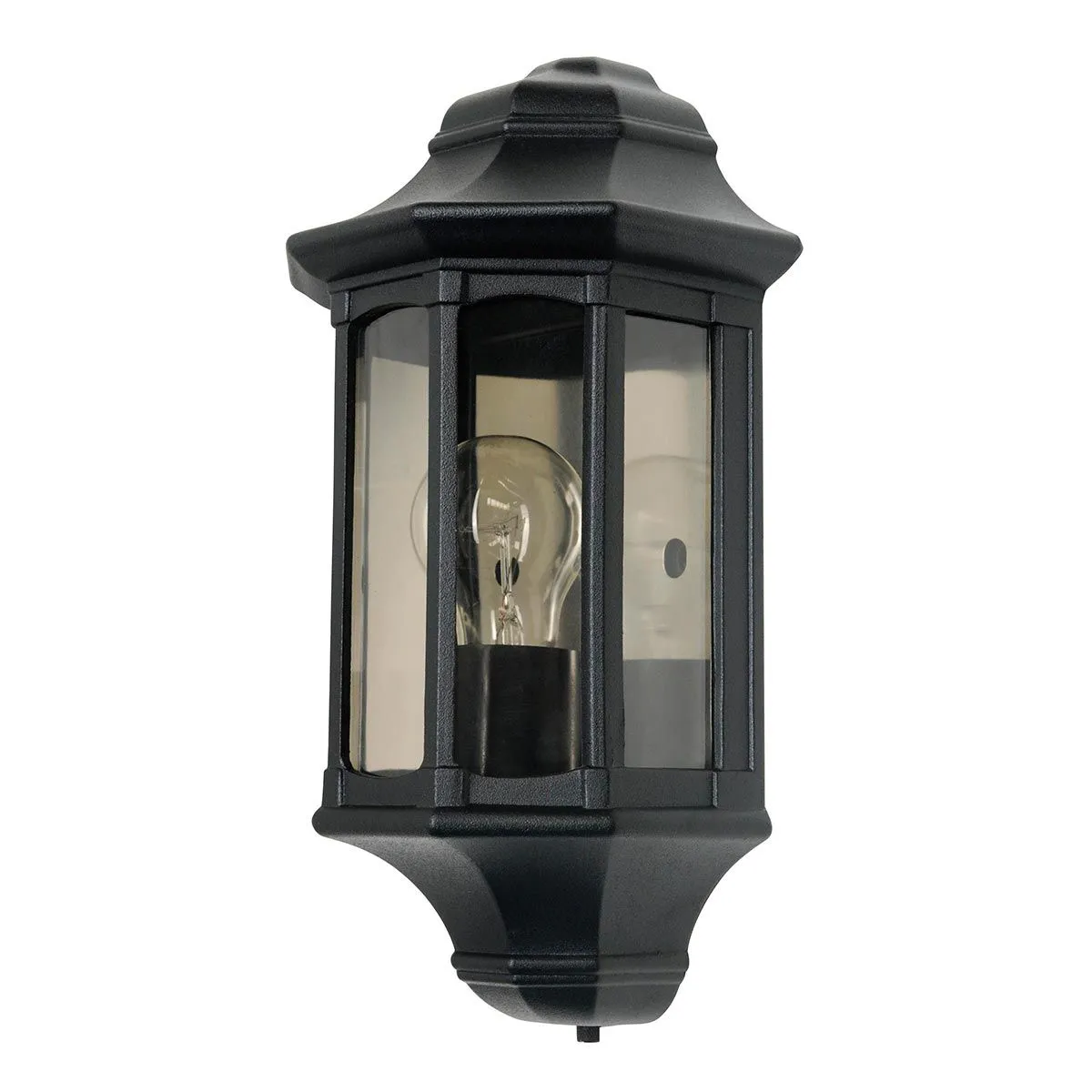 Newbury 1 Light Half Lantern | Black