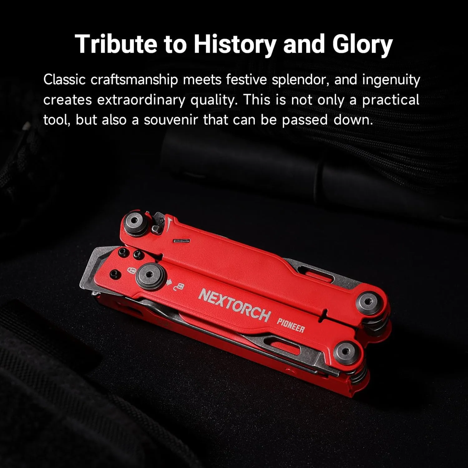 NEXTORCH PIONEER MT20 14-IN-1 Multi-tools Full-Size,Versatile Multi-tool Set with Scissors Needle Nose Pliers Pocket Clip Multi-tool (RED)