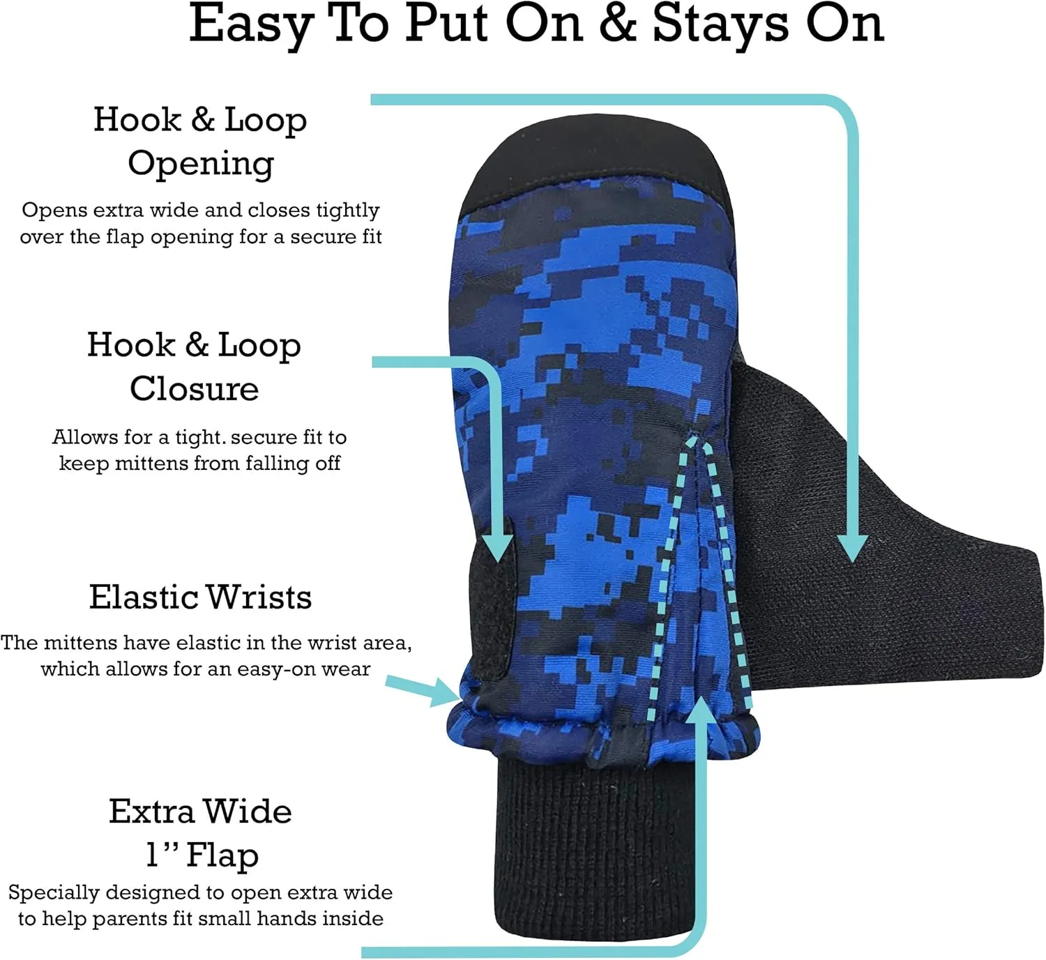 N'Ice Caps Kids Waterproof Snow Mittens Cold Weather Thinsulate Insulated