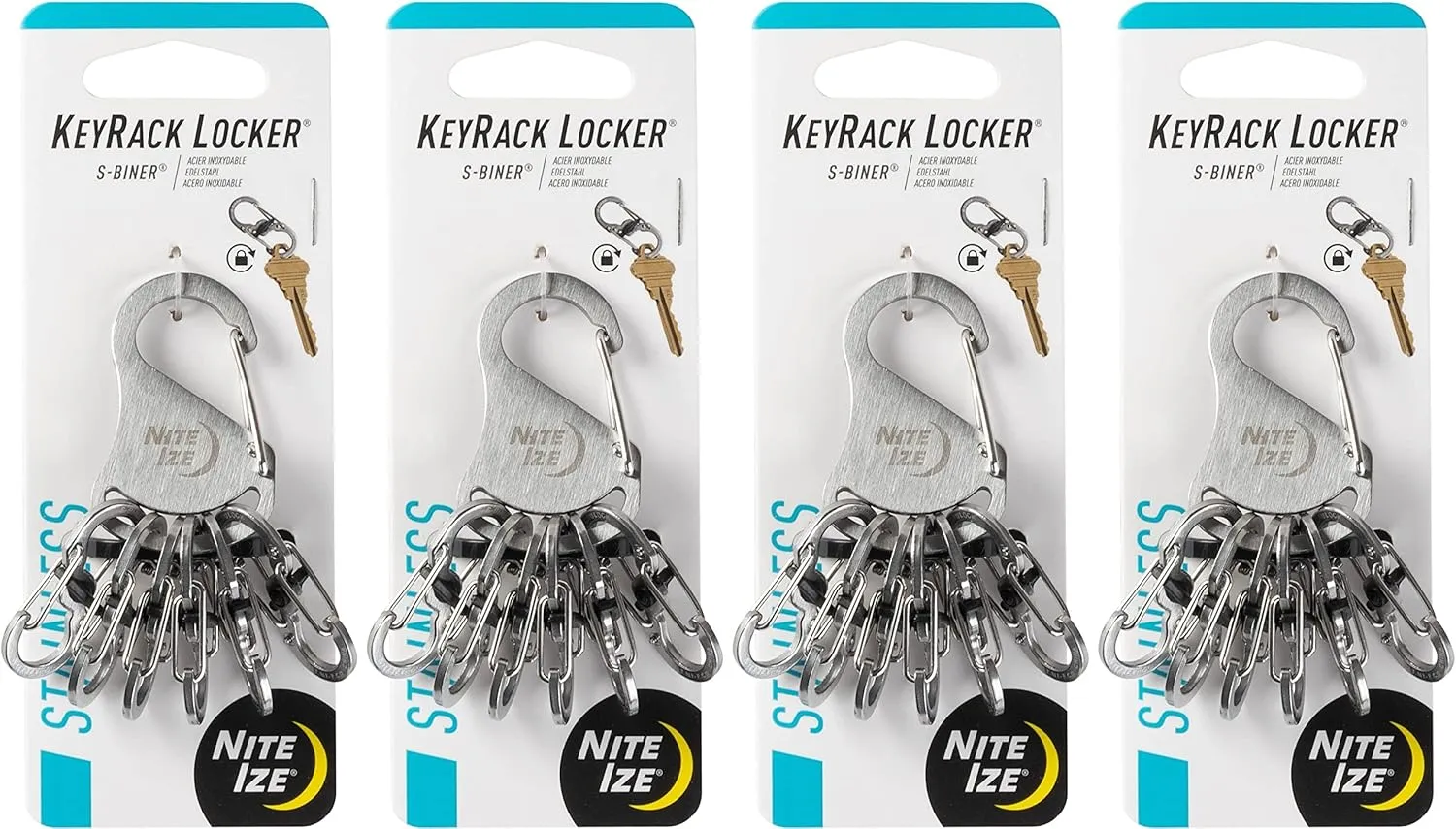 Nite Ize KeyRack Locker Stainless Steel (4-Pack)