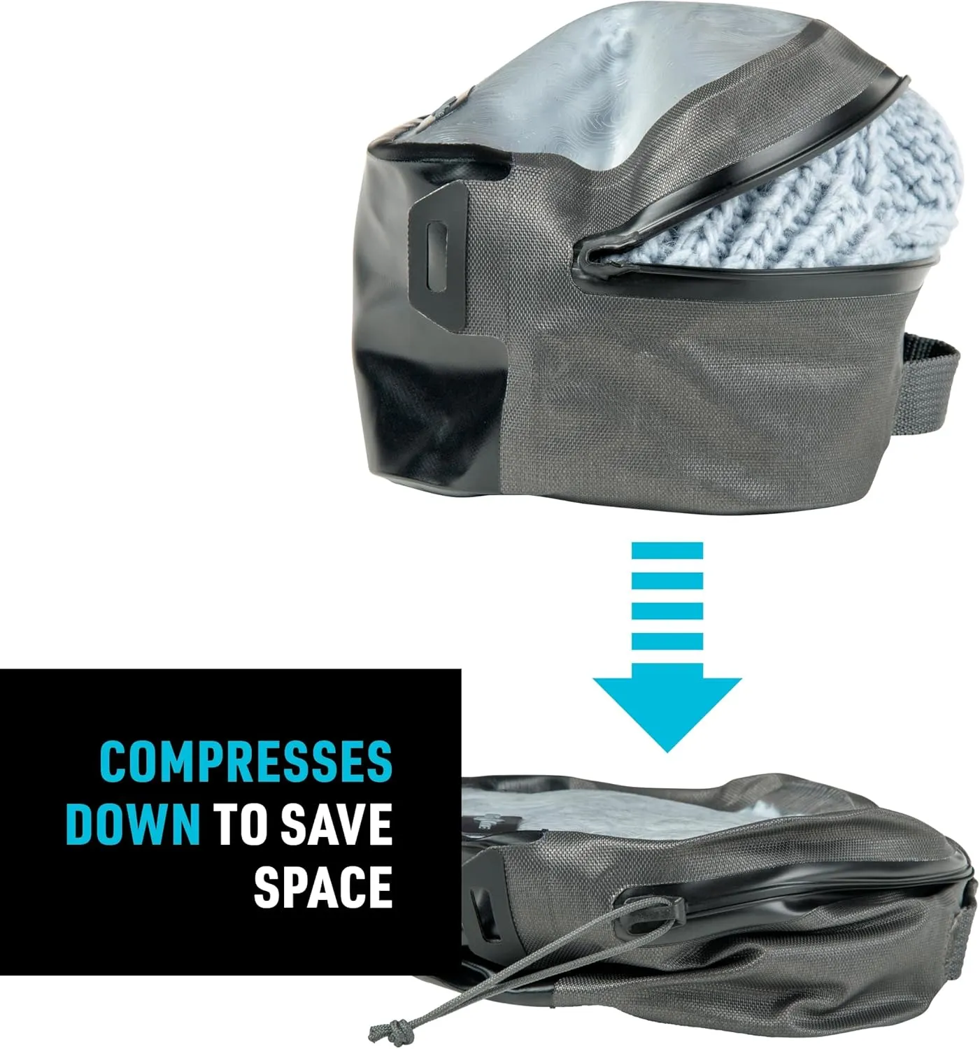 Nite Ize RunOff Waterproof Packing Cube - Waterproof Packing Cube for Travel - Dry Travel Bag with Compression - Charcoal, Small