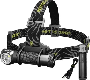 Nitecore HC30 1000 Lumens Rechargeable LED Headlamp with Nitecore Battery and LumenTac Charger - Bundle: 3 items