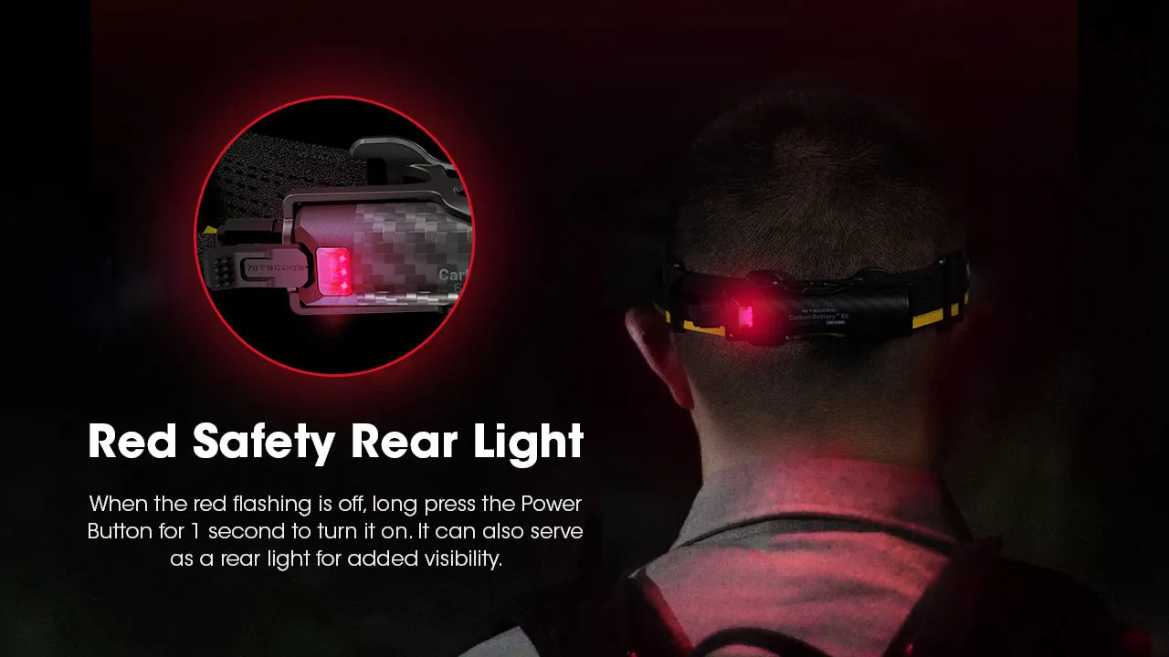 Nitecore HC65 UHE Headlamp with Carbon 6K Runtime Extender Kit