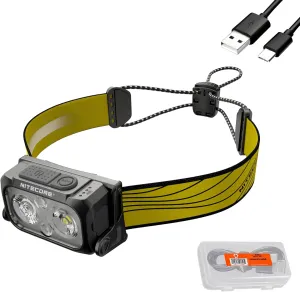 Nitecore NU25 400 USB-C Rechargeable Headlamp, Lightweight, Dual Beam, with Red Lighting for Hiking, Climbing, and Camping, with Lumentac Organizer