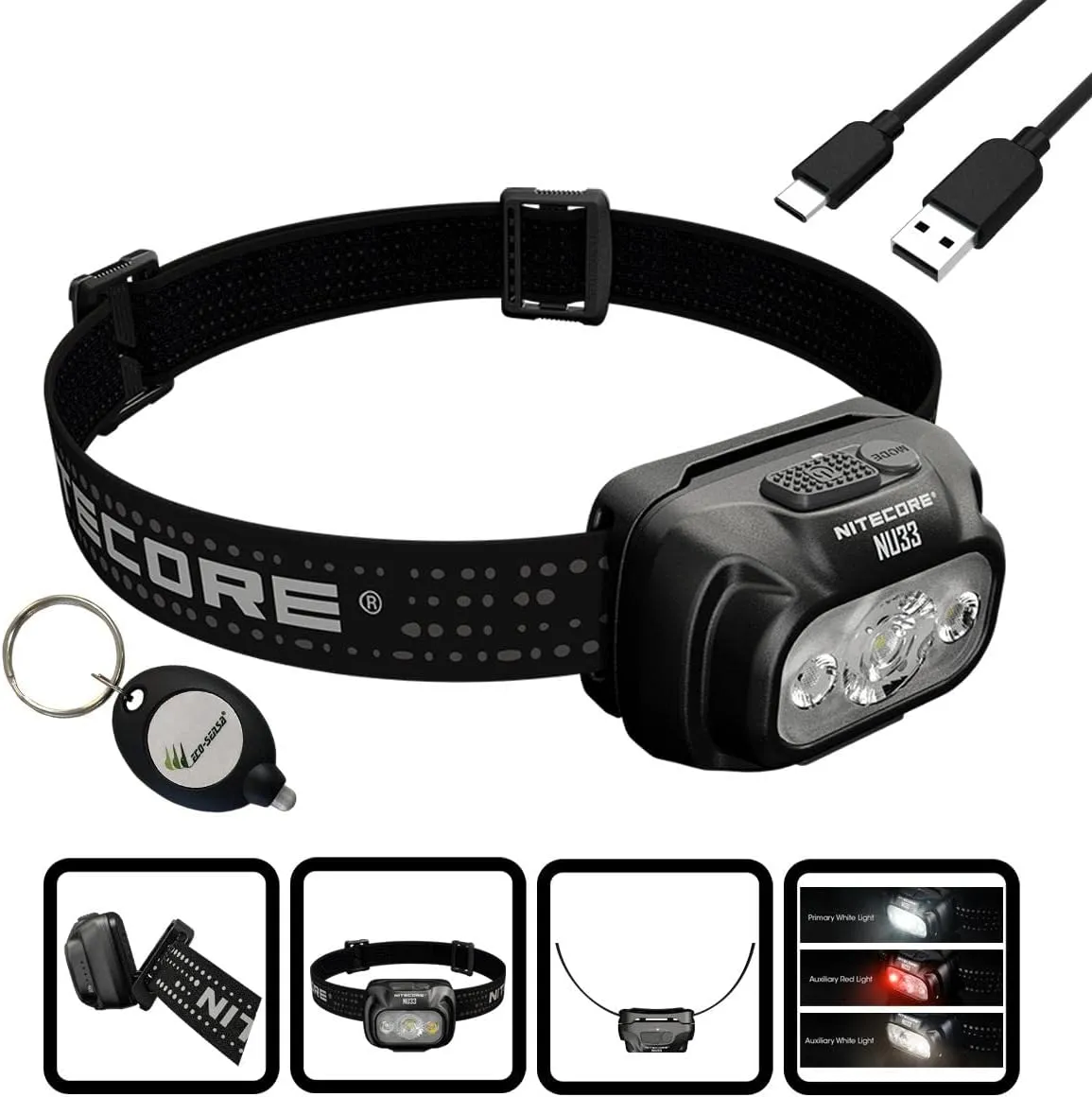 Nitecore NU33 Triple Output USB-C Rechargeable Headlamp- 700 Lumens