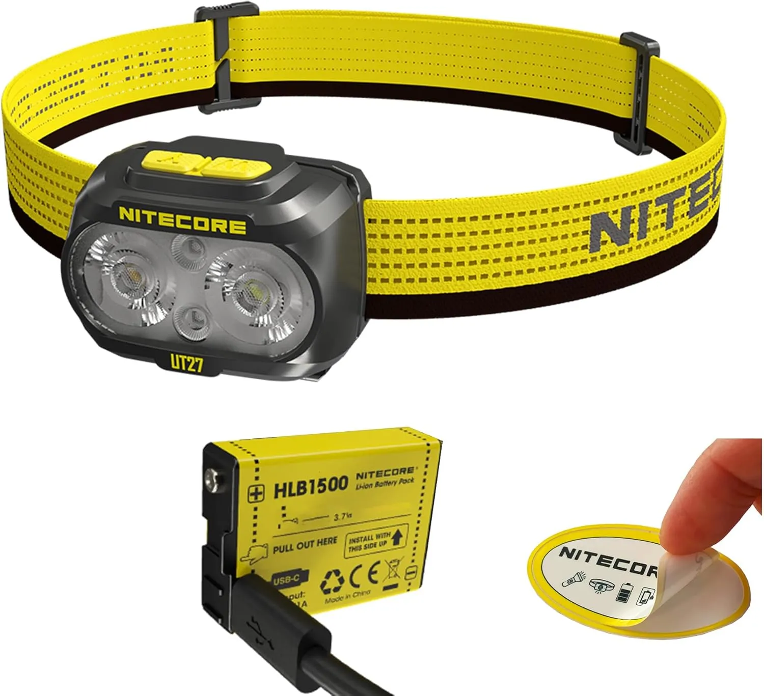Nitecore UT27 800 Lumen Running Headlamp, USB-C Rechargeable, Lightweight Perfect for Ultra-Trail, Hiking with White Light, Warm Light, and Red Light Sticker