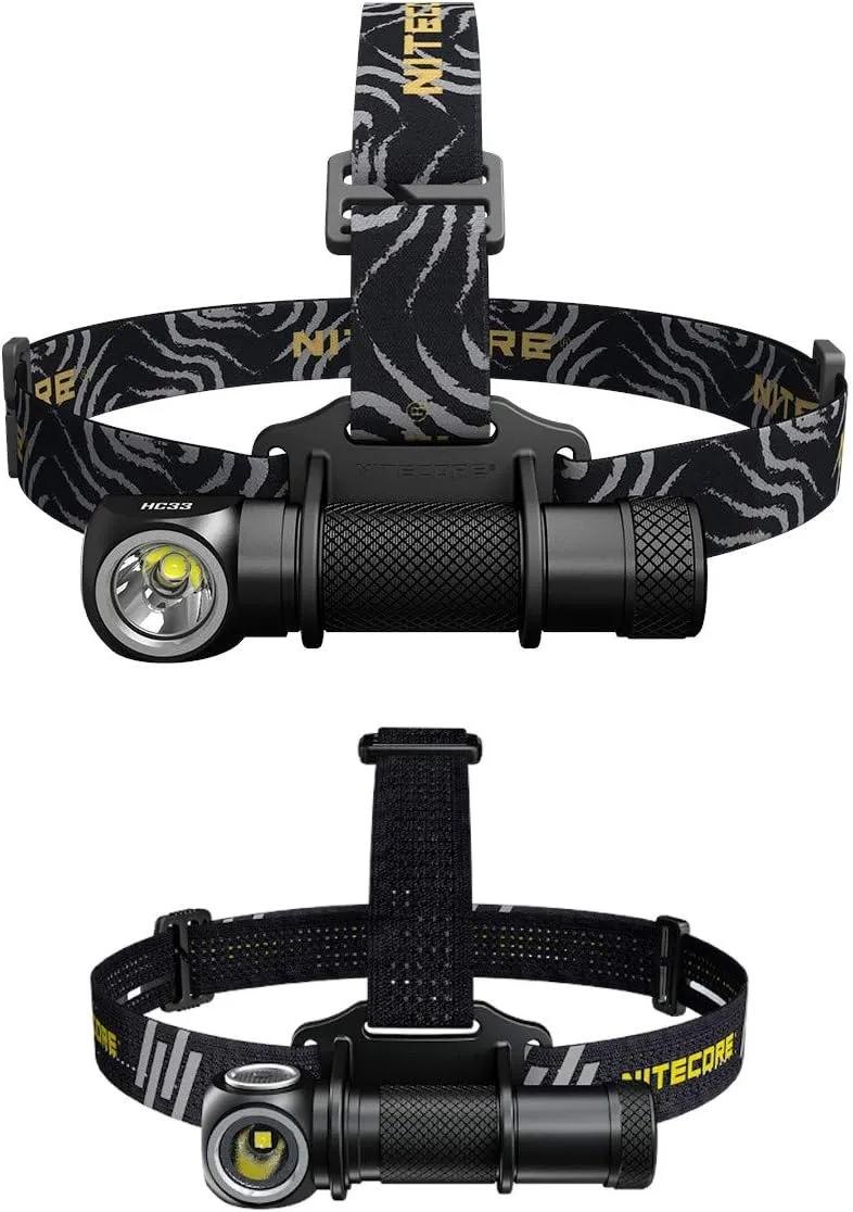 Nitecore Value Bundle HC33 High Performance L-Shaped Headlamp -Cree XHP35 HD -1800 Lumens with UT32 Ultra Compact Coaxial Dual Output Headlamp -Cool White & Warm White -1100 & 920 Lumens