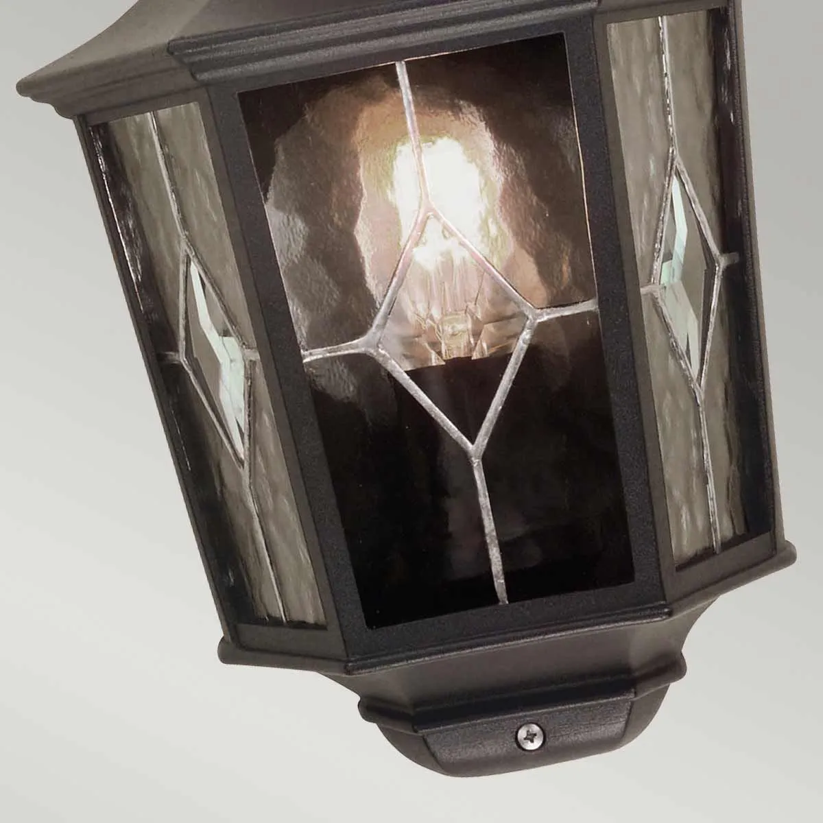 Norfolk 1 Light Half Lantern | Black