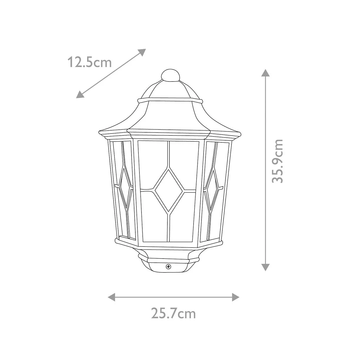 Norfolk 1 Light Half Lantern | Black