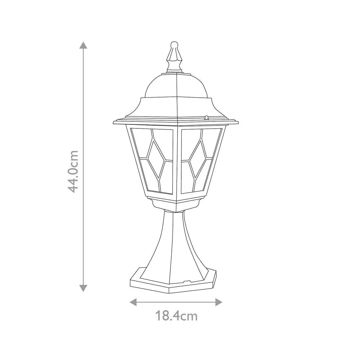 Norfolk 1 Light Pedestal Lantern  | Black