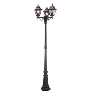 Norfolk 3 Light Lamp Post | Black