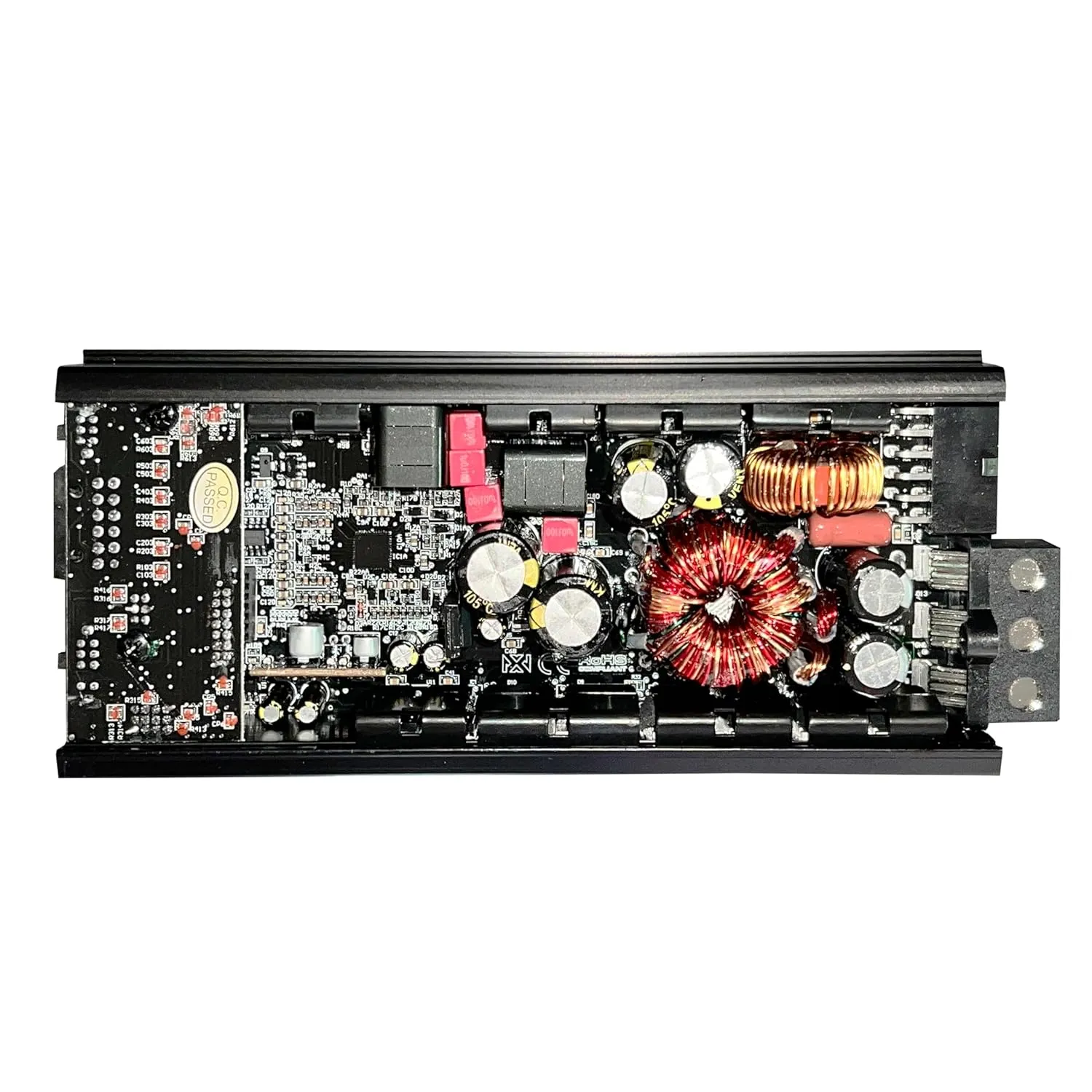 NVX VADM5v2 1500W Peak (750W RMS) V-Series Micro Full-Range Class D Compact 5-Channel Car/Marine/Powersports Amplifier with Remote Bass Knob