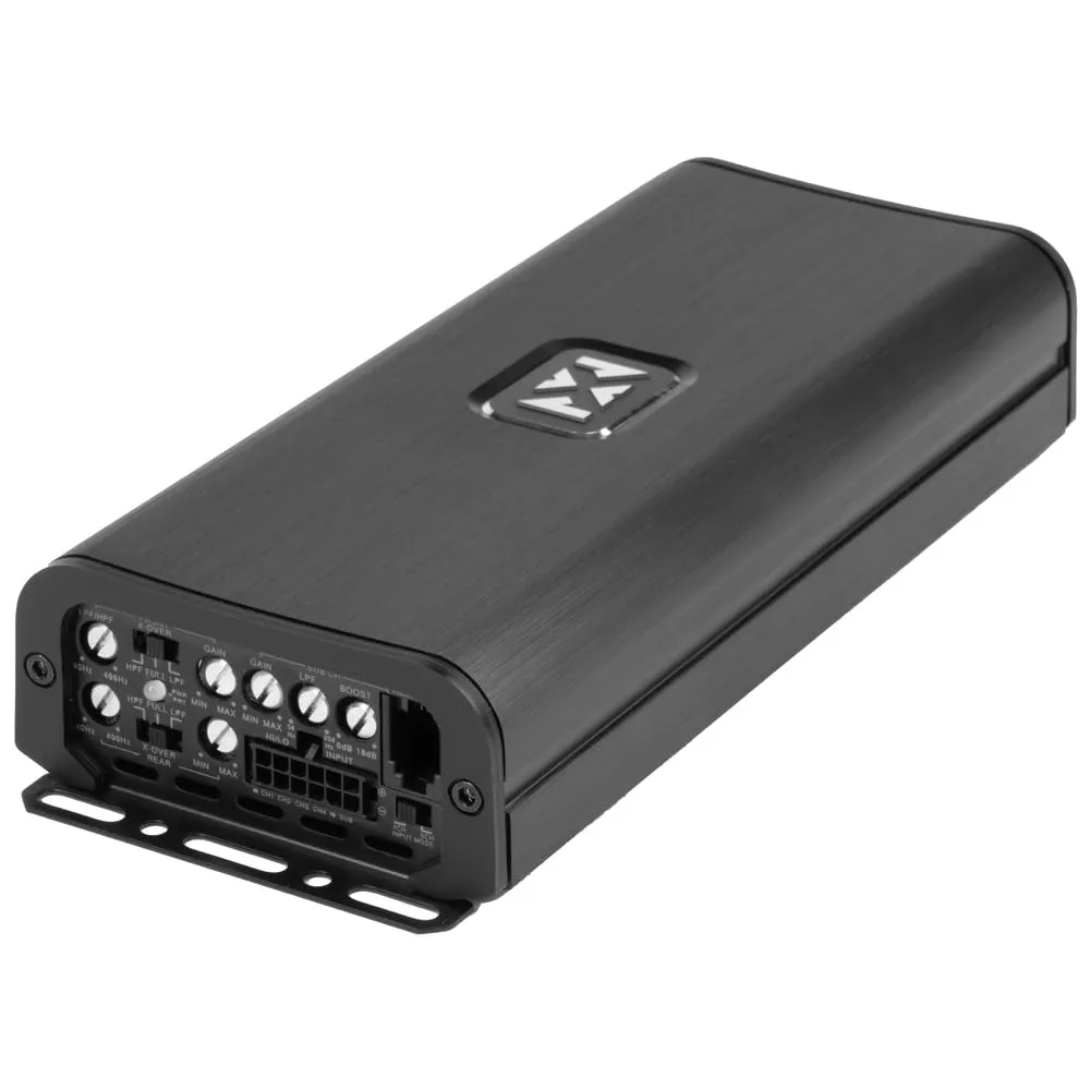 NVX VADM5v2 1500W Peak (750W RMS) V-Series Micro Full-Range Class D Compact 5-Channel Car/Marine/Powersports Amplifier with Remote Bass Knob