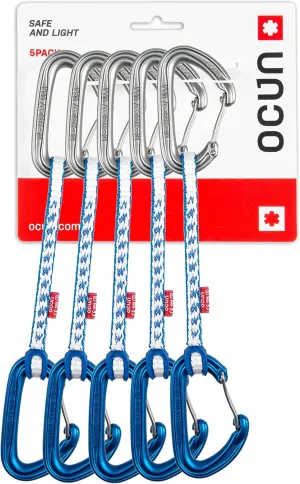 Ocun Kestrel Quickdraw DYN 8 15mm Carabiner 5-Pack for Rock Climbing
