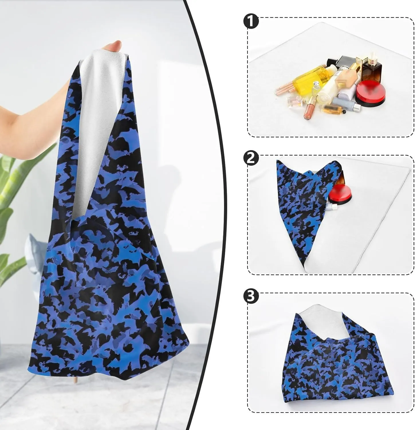 ODAWA Blue Bat Swarm 21.7"x21.7" Self Adhesive Cloth Multi-purpose Wrap Cloth