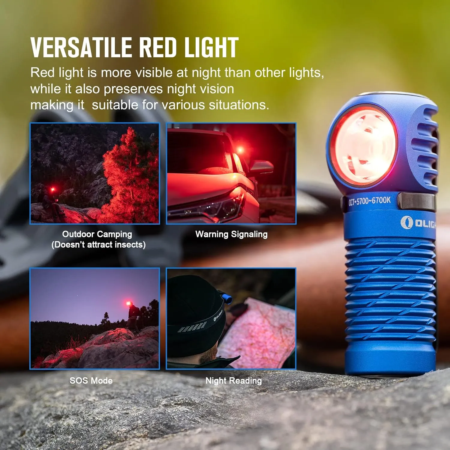 OLIGHT Perun 2 Mini LED Headlamp 1100 Lumens Rechargeable, Right Angle Flashlight with Headband, EDC Handheld Flashlight for Camping, Running, Outdoor, Power Outage (Blue Cool White: 5700~6700K)