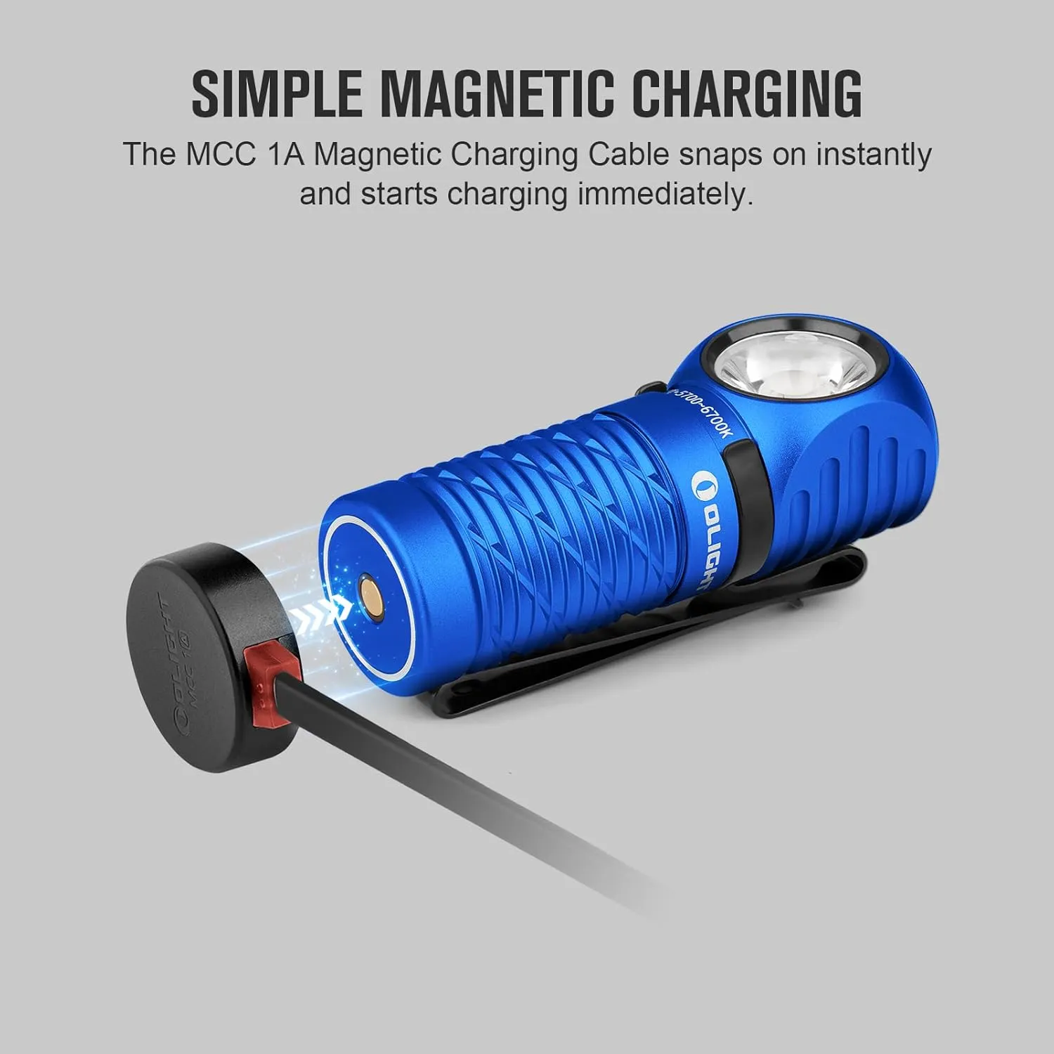 OLIGHT Perun 2 Mini LED Headlamp 1100 Lumens Rechargeable, Right Angle Flashlight with Headband, EDC Handheld Flashlight for Camping, Running, Outdoor, Power Outage (Blue Cool White: 5700~6700K)
