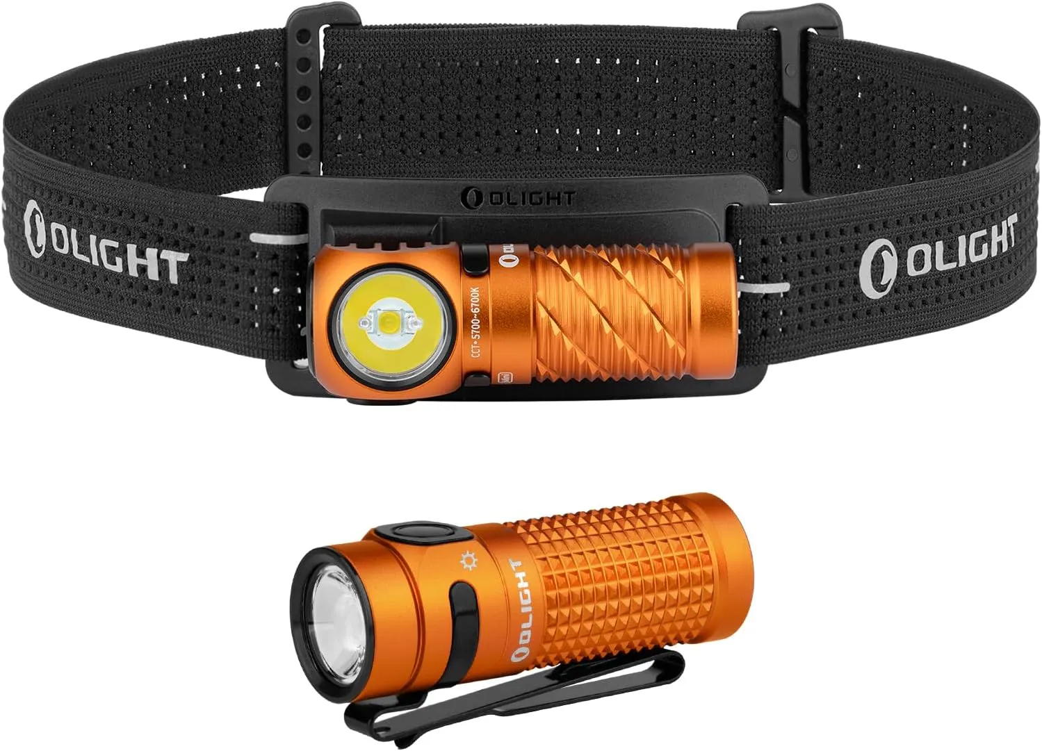 OLIGHT Perun 3 Mini Rechargeable Headlamp Flashlight Bundle Baton4 Rechargeable EDC Flashlight