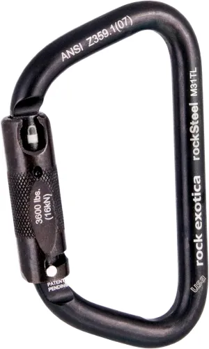 OmniProGear Rock Exotica rockSteel Auto-Lock Black Carabiner M31TLN