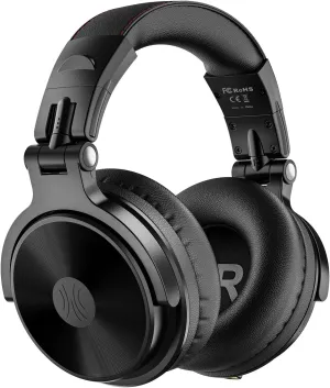 OneOdio Bluetooth Over Ear Headphones, 110 Hrs Wireless/Wired Stereo Sound Foldable Headsets with Deep Bass 50mm Neodymium Drivers for PC/Phone/Tablet - Studio Wireless Pro C, Black