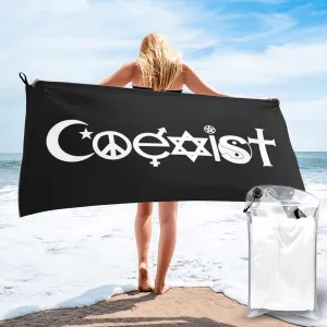 Original Coexist Symbols Quick-Dry Bath Towel 31.5"x63" Absorbent Bath Towel, Beach Towel