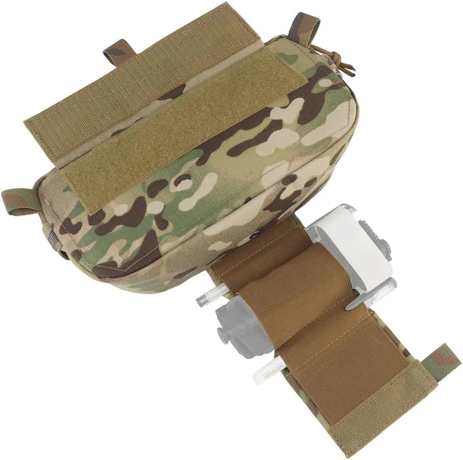 Originality Tactical Drop Dump Pouch Extension Pack Tool Pouch with Hook & Loop and Extra Straps Carrying Kit Bag for Tactical Vest (camo)
