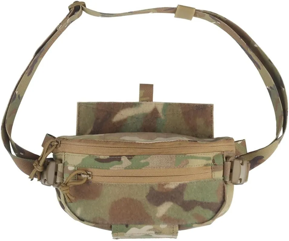 Originality Tactical Drop Dump Pouch Extension Pack Tool Pouch with Hook & Loop and Extra Straps Carrying Kit Bag for Tactical Vest (camo)