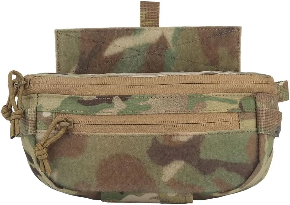 Originality Tactical Drop Dump Pouch Extension Pack Tool Pouch with Hook & Loop and Extra Straps Carrying Kit Bag for Tactical Vest (camo)