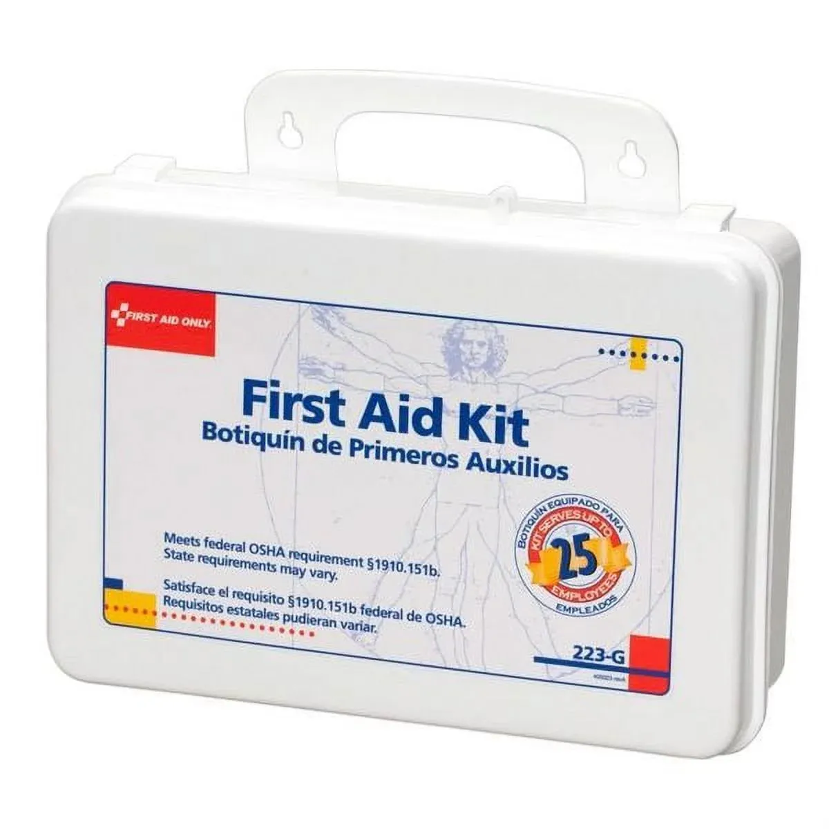 OSHA-Compliant First Aid Kit | Compact Emergency Medical Kit with Handle | 7" Weatherproof Case for Home & Travel