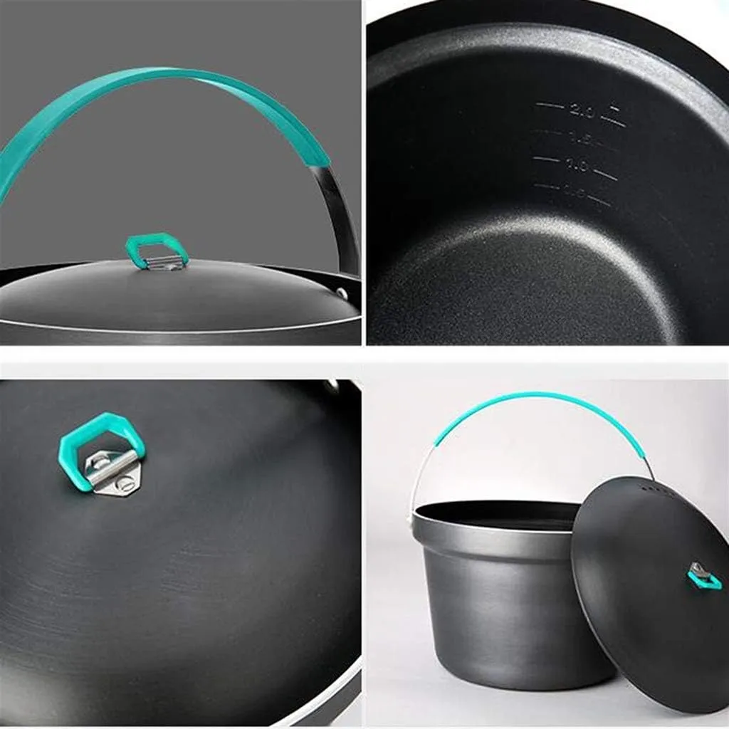 Outdoor 3L Non-Stick Rice Cooker Camping Cookware Supplies Portable Picnic Pots Single Pot Soup Pot for Trekking Hiking Picnic Pots & Pans