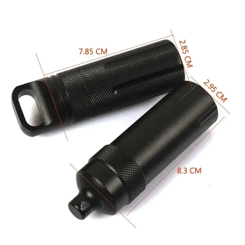 Outdoor CNC Waterproof Emergency First Aid Kits - Aluminum Pill Bottle & Survival EDC Storage Tank
