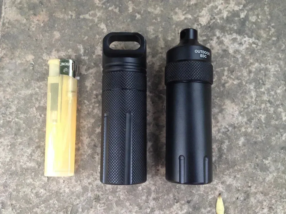 Outdoor CNC Waterproof Emergency First Aid Kits - Aluminum Pill Bottle & Survival EDC Storage Tank