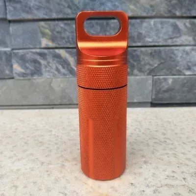 Outdoor CNC Waterproof Emergency First Aid Kits - Aluminum Pill Bottle & Survival EDC Storage Tank