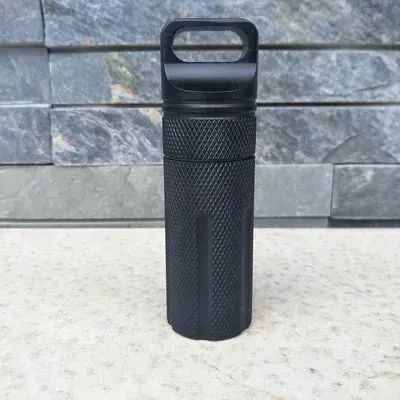Outdoor CNC Waterproof Emergency First Aid Kits - Aluminum Pill Bottle & Survival EDC Storage Tank