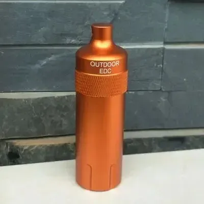 Outdoor CNC Waterproof Emergency First Aid Kits - Aluminum Pill Bottle & Survival EDC Storage Tank