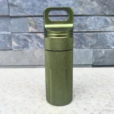 Outdoor CNC Waterproof Emergency First Aid Kits - Aluminum Pill Bottle & Survival EDC Storage Tank